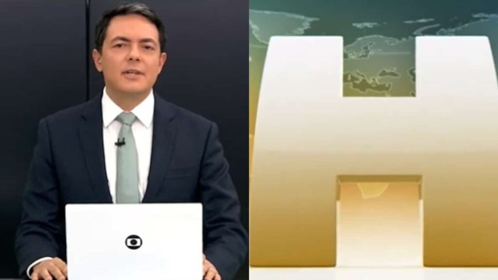 Imagem do jornalista Alan Severiano e a logo do Jornal Hoje