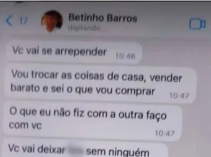 Betinho Barros ameaçou matar a jovem por mensagem de texto antes do feminicídio — Foto: TV Cabo Branco/Reprodução