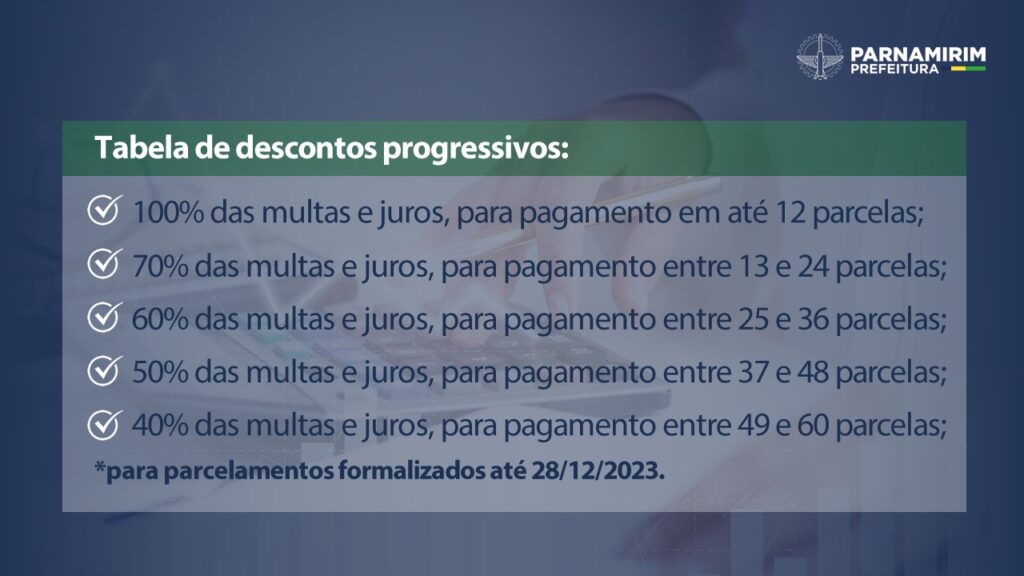 Mudanças do novo Refis feitas em Parnamirim. Foto: Prefeitura de Parnamirim.