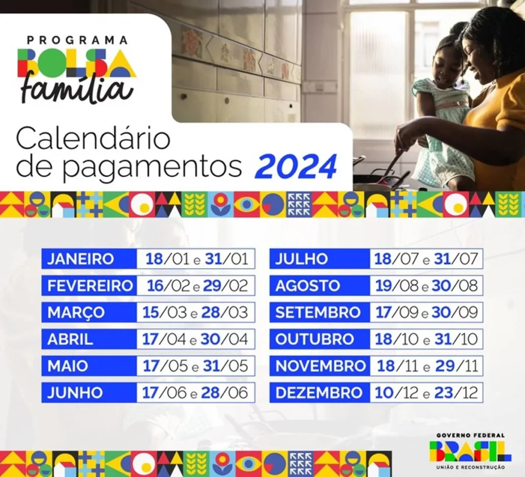 calendario bolsa familia 2024