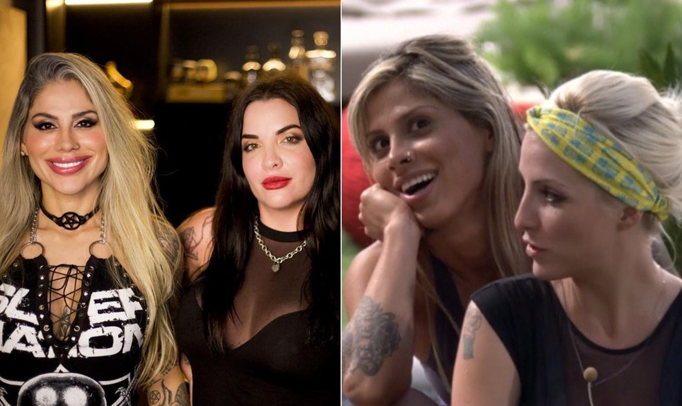 Clara e Vanessa em 2023 e no 'BBB 14' — Foto: Reprodução